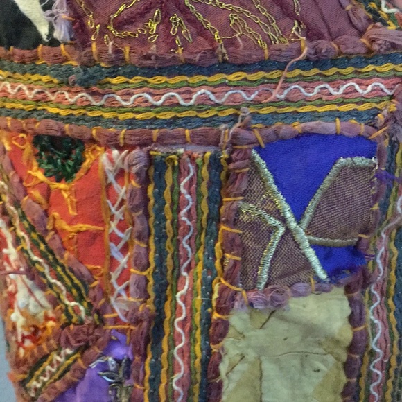 Hippie Patchwork Hobo Bag Large Unique Psychedelic - Picture 4 of 6